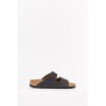 BIRKENSTOCK FADED KHAKI ARIZONA REGULAR SOFT FOOTBED OILED LEATHER SANDALS
